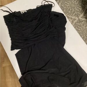 New - WAYF - 2pc Swim Wear - L - Ruched Camisole Top - Swimsuit Bottom w Skirt